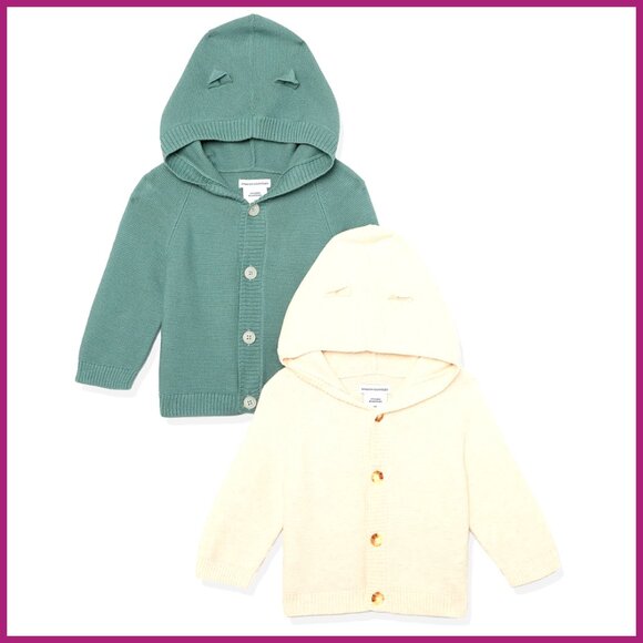 Unisex Babies' Hooded Sweater 100% Cotton Animal Ear Details